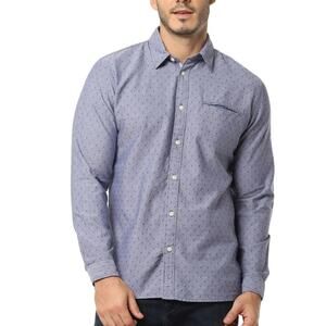 Selected Homme Light Blue Slim Fit Shirt Size 15.75 M/L Cotton Dress Shirt